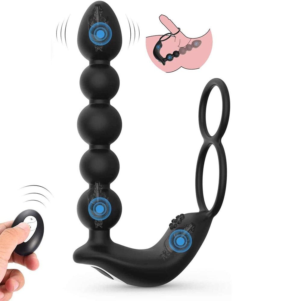 Anal Bead Cock Ring Massager - Prostate Massager
