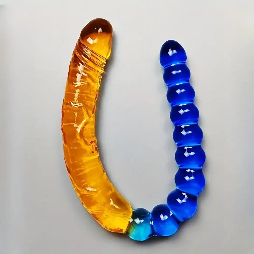 Anal Beads Double Dildo 17.8in - Realistic Dual Density Dildo