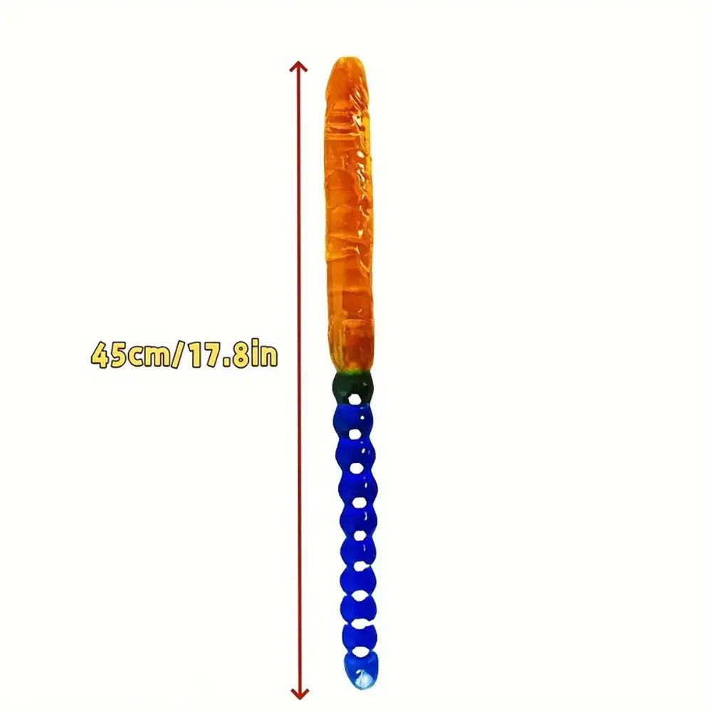 Anal Beads Double Dildo 17.8in - Realistic Dual Density Dildo