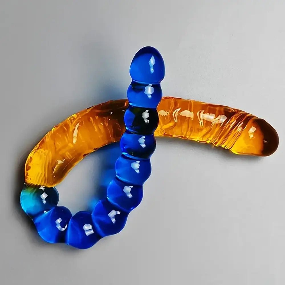 Anal Beads Double Dildo 17.8in - Realistic Dual Density Dildo