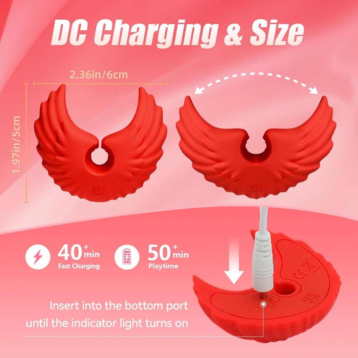 Angel Wing Vibrating Nipple Clamps - Wireless Remote Nipple Toys