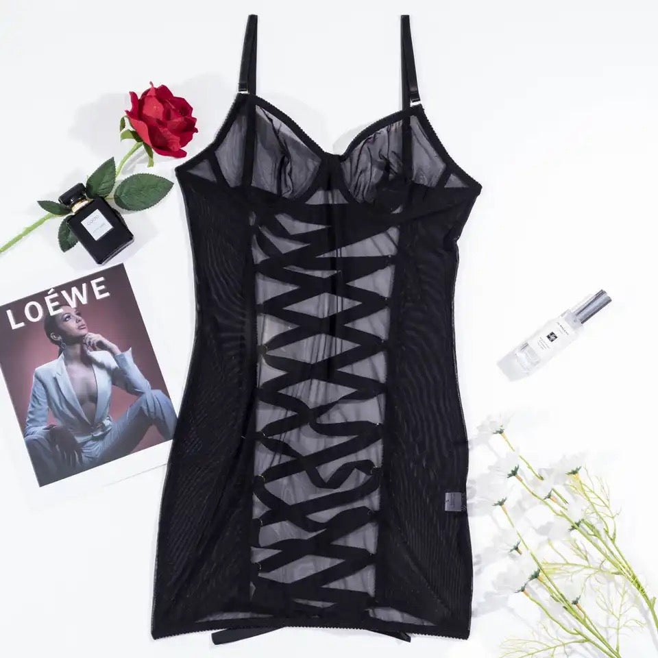 Animal Print Sheer Chemise - Sexy Slip Nightgown