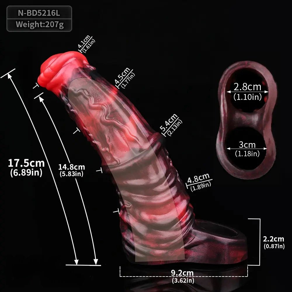 Animal Sleeve Extender - Silicone Animal Dildo, 3 Sizes
