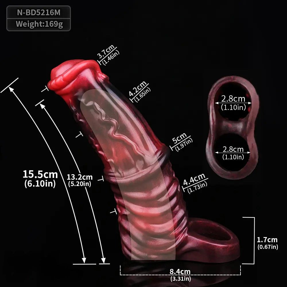 Animal Sleeve Extender - Silicone Animal Dildo, 3 Sizes