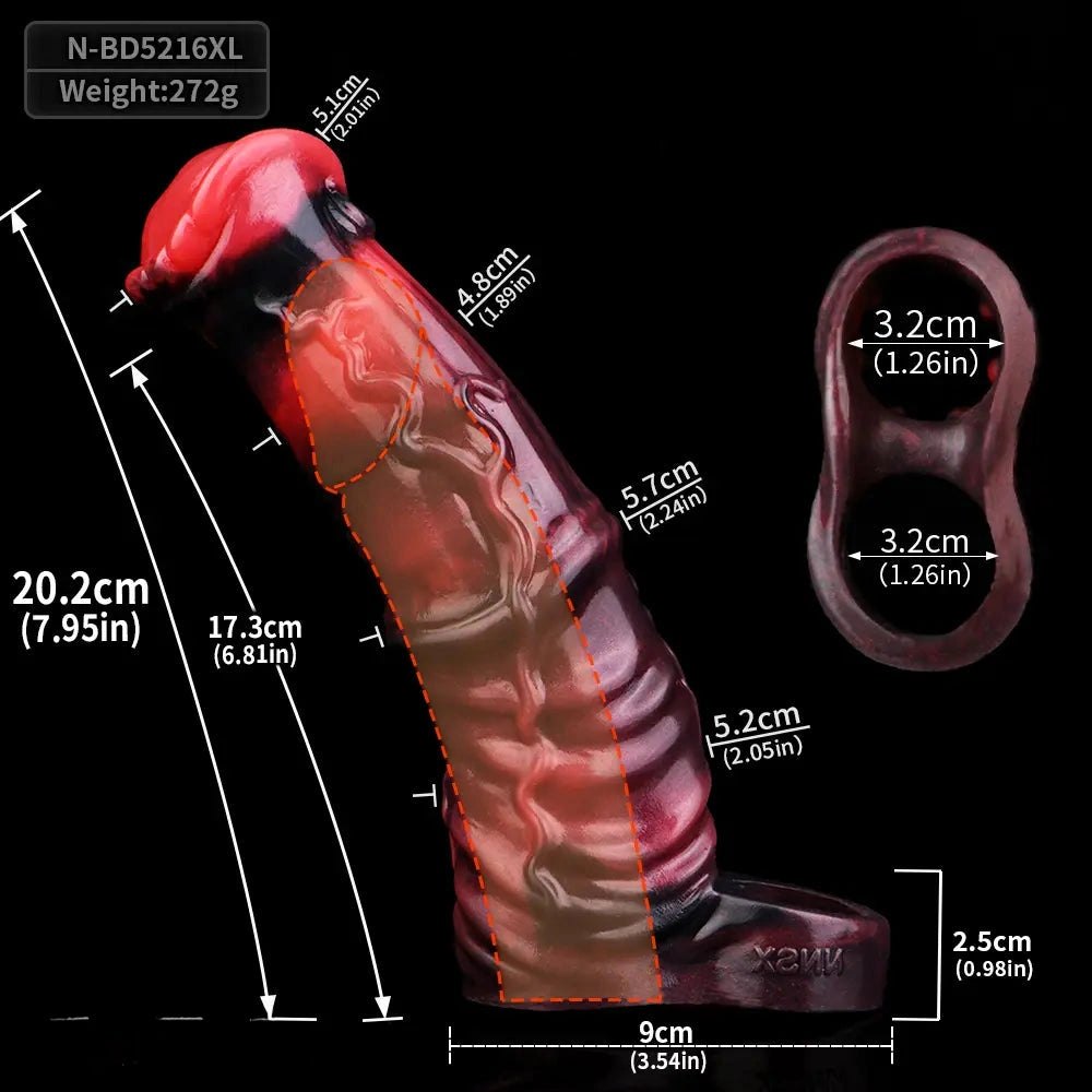 Animal Sleeve Extender - Silicone Animal Dildo, 3 Sizes