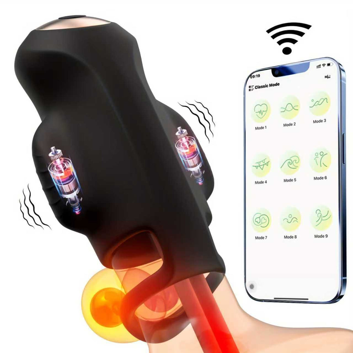 App Control Double Vibration Trainer - Male Masturbator Stroker