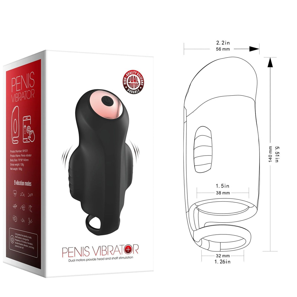 App Control Double Vibration Trainer - Male Masturbator Stroker