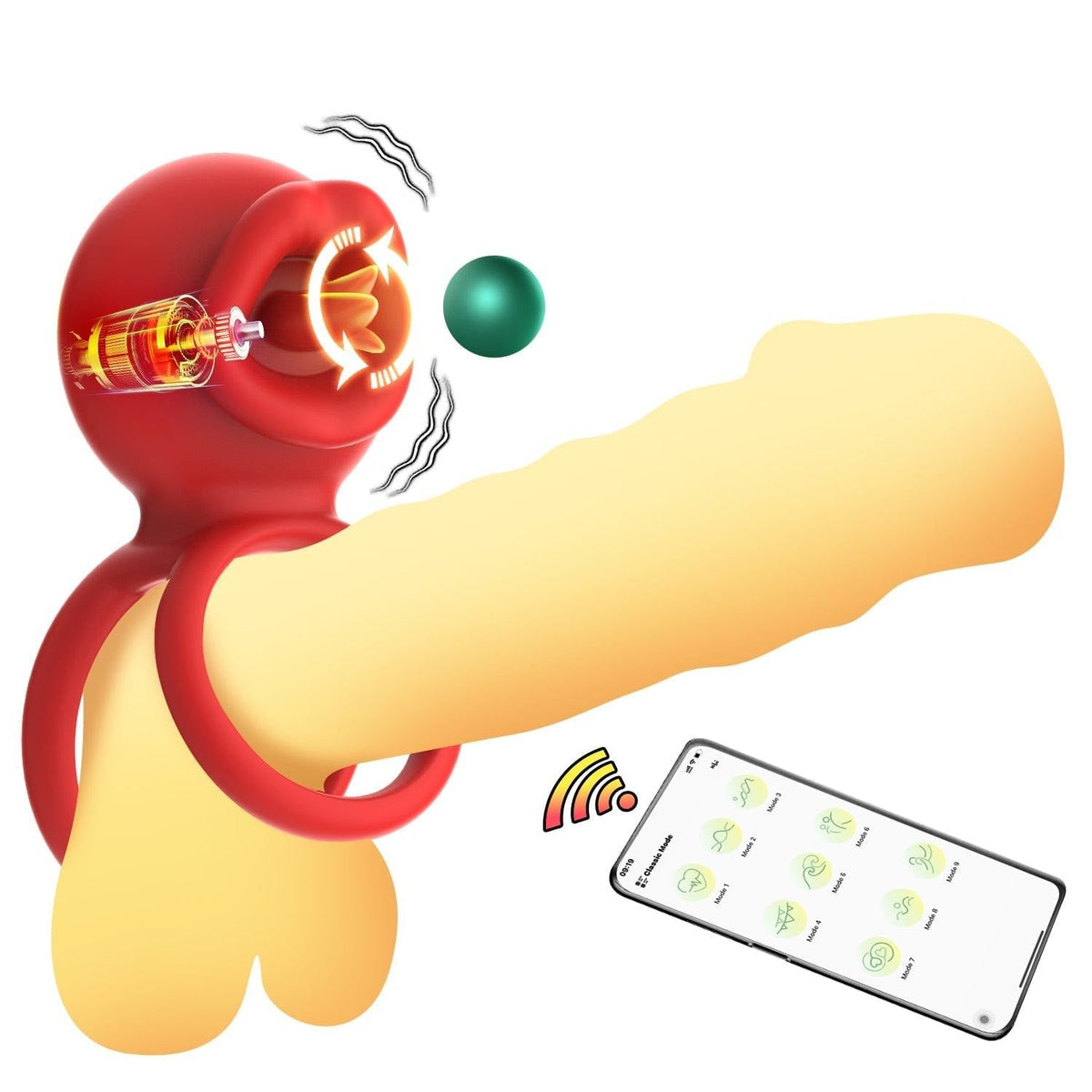App Controlled Lip Cock Ring - Male Masturbator