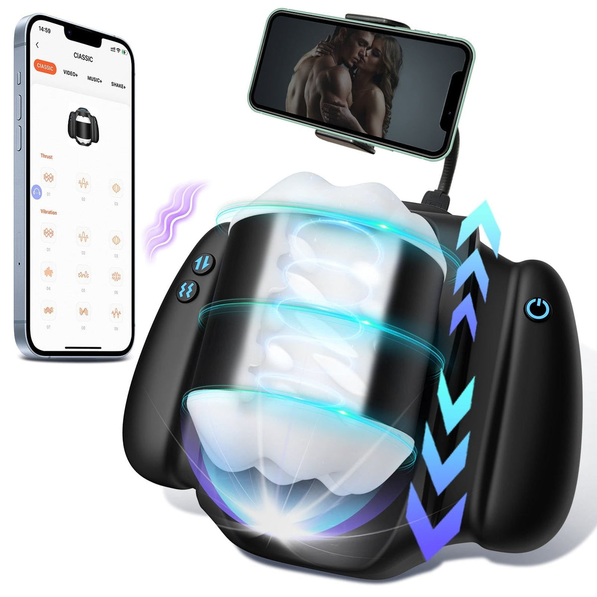App Controlled Robotic Stroker - Telescopic Male Masturbator
