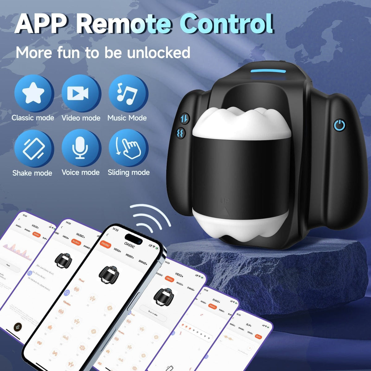 App Controlled Robotic Stroker - Telescopic Male Masturbator