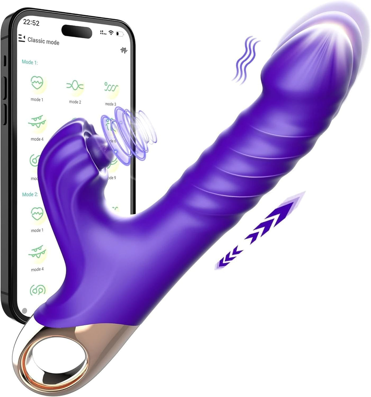 App-Controlled Thrusting Rabbit Vibe - Rabbit G-Spot Vibrator