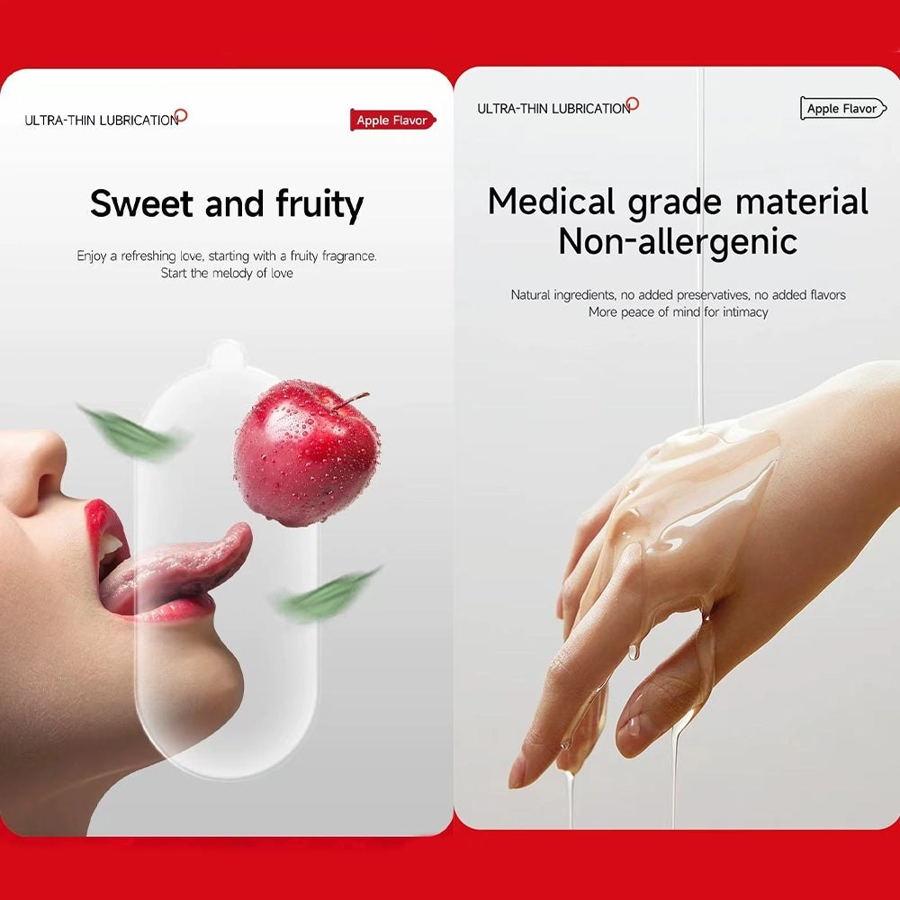 Apple Flavor Ultra Thin Latex Condoms - Fruity Latex Condoms