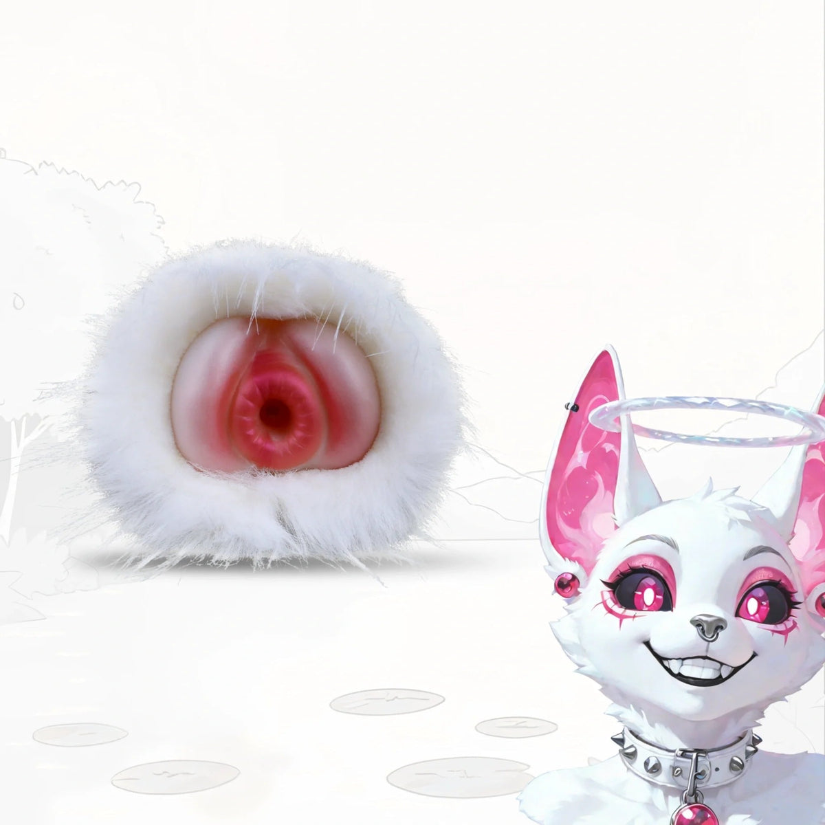 Arctic White Fur Masturbator - Male Masturbator Stroker