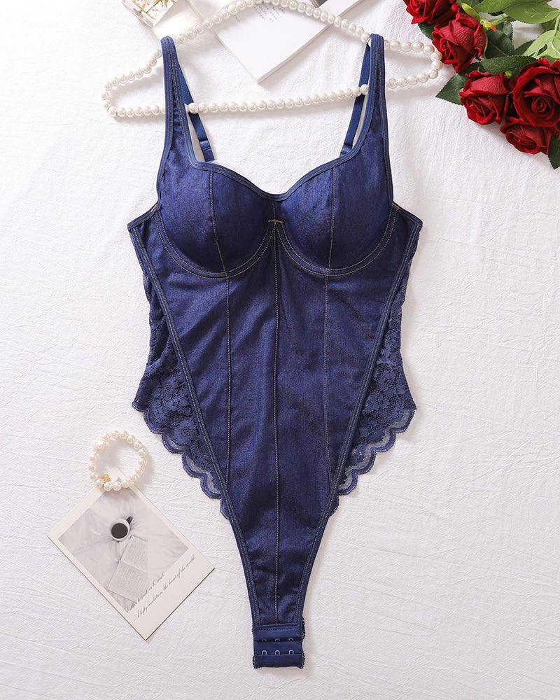 Backless Lace Bodysuit - Lingerie Bodysuit for Women