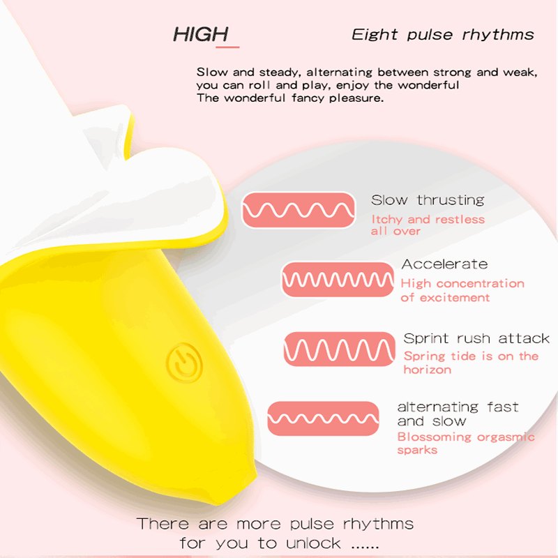 Banana Fantasy Vibrator - 8-Mode Novelty Dildo