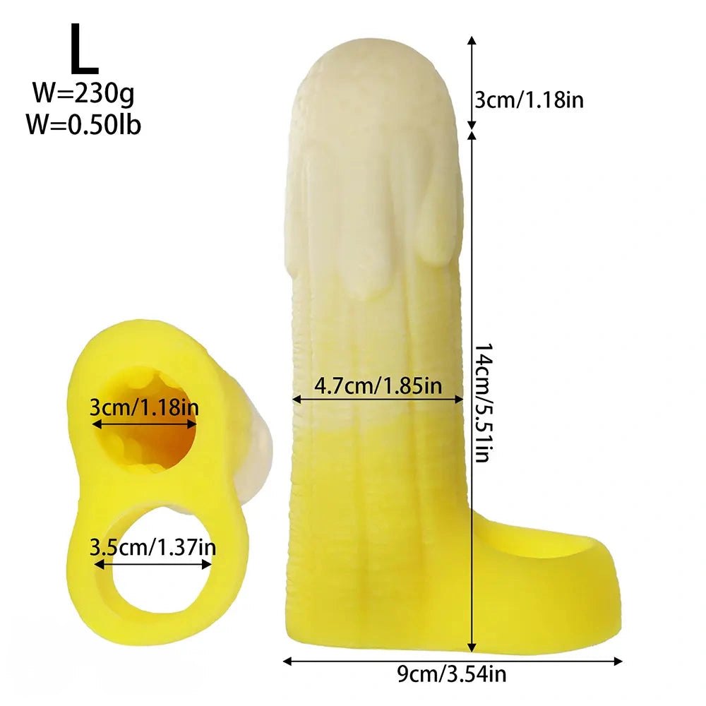 Banana Shaped Hollow Sleeve - Fantasy Novelty Dildo Sleeve