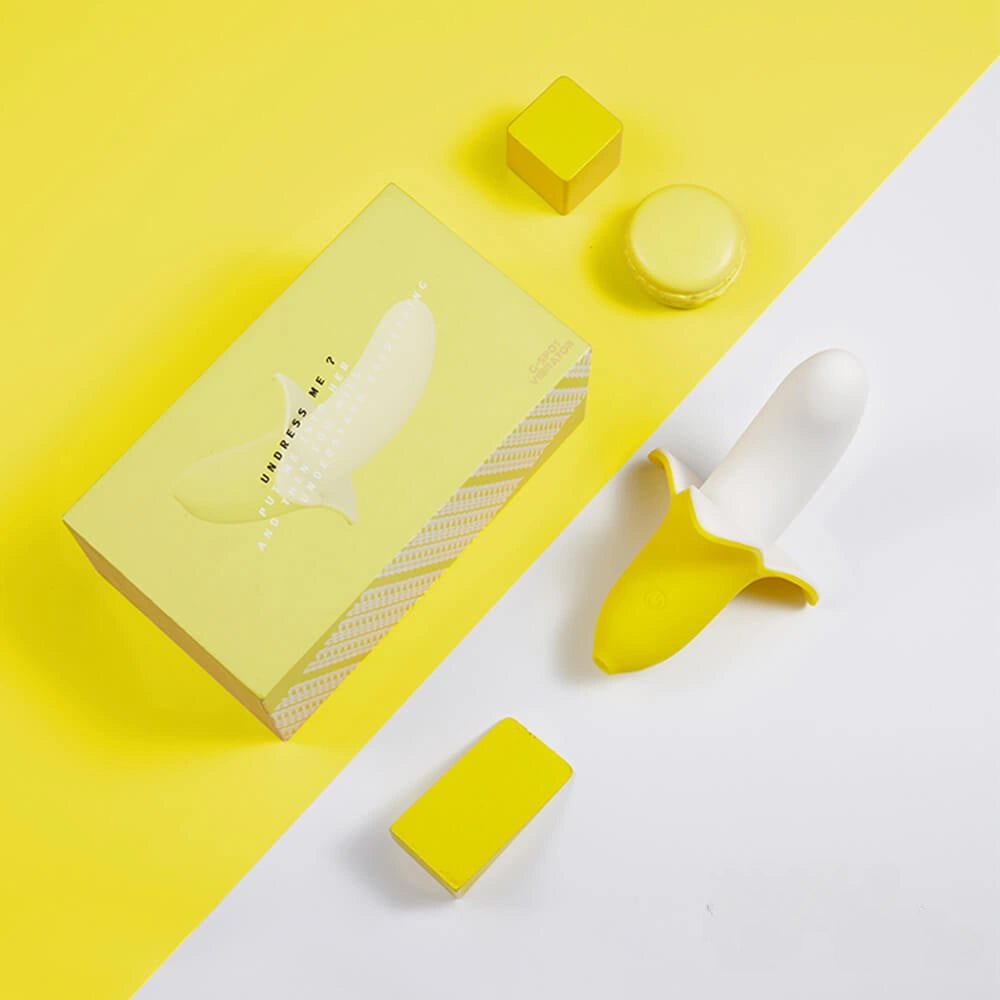 Banana Vibrating Dildo 5 in - Vibrating Thrusting Dildo