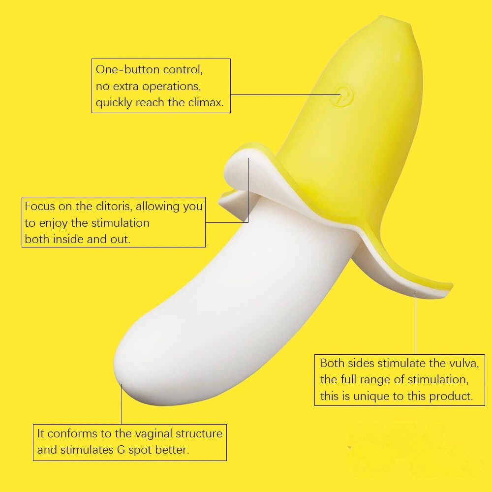Banana Vibrating Dildo 5 in - Vibrating Thrusting Dildo