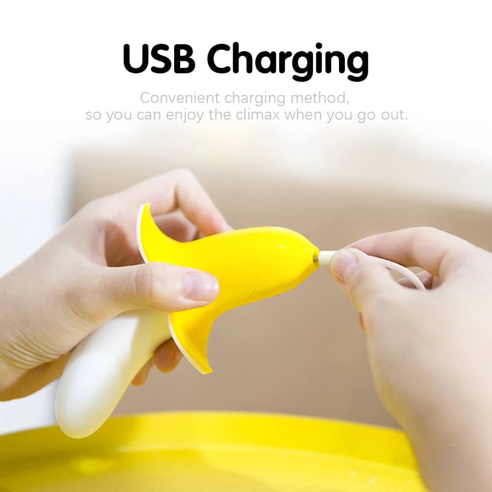 Banana Vibrating Dildo 5 in - Vibrating Thrusting Dildo