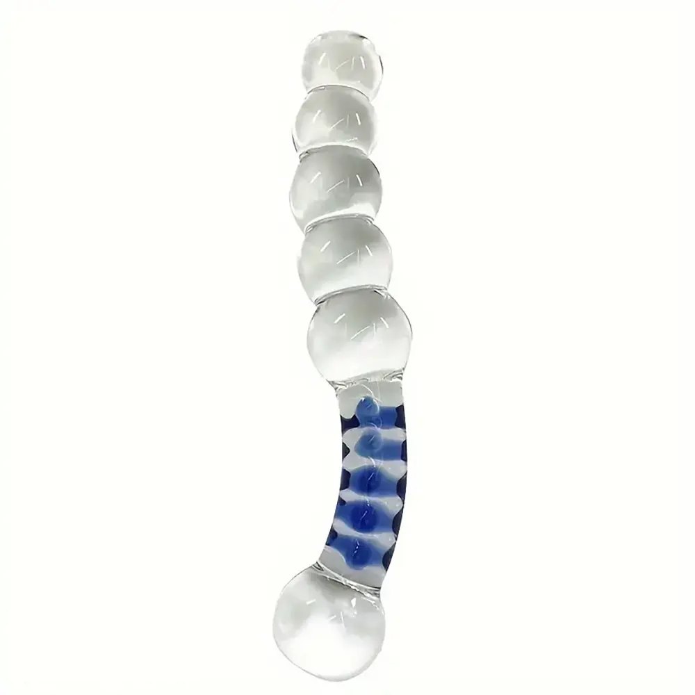 Beaded Glass Crystal Dildo - Clear Glass Dildo
