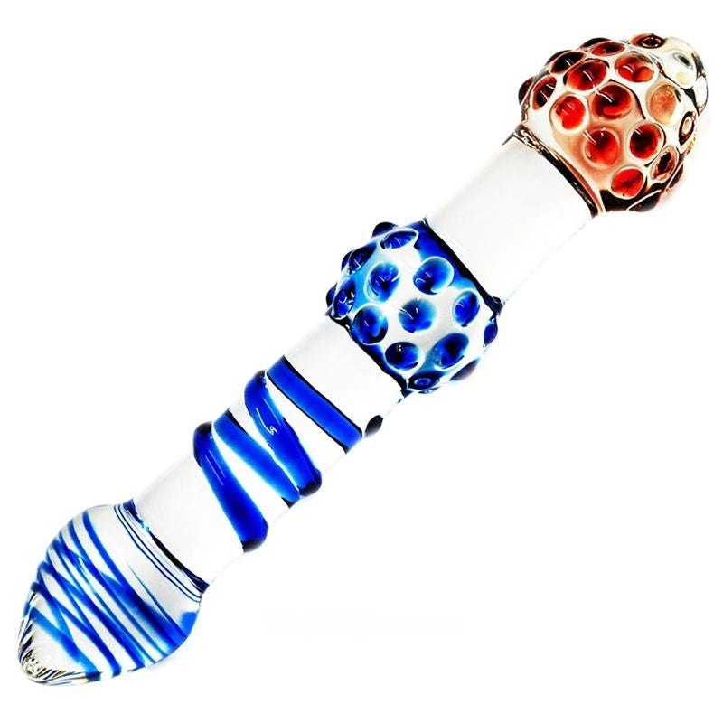 Beaded Glass Dildo - Textured Glass Beaded Dildo