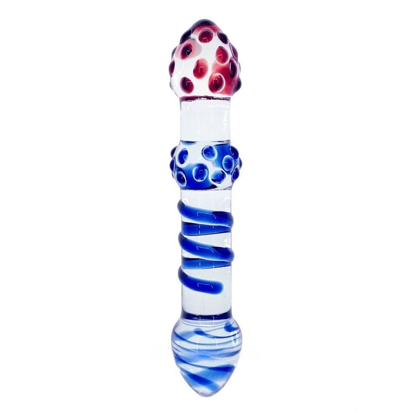 Beaded Glass Dildo - Textured Glass Beaded Dildo