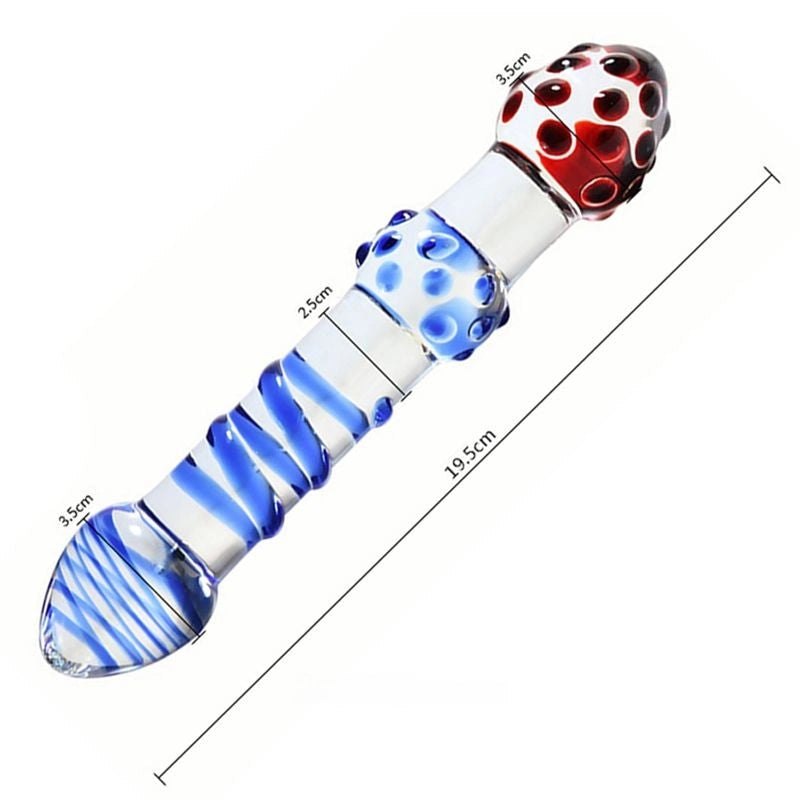 Beaded Glass Dildo - Textured Glass Beaded Dildo