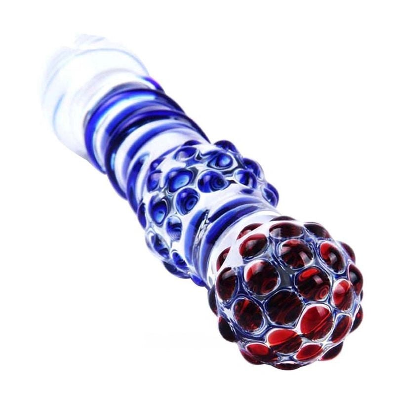 Beaded Glass Dildo - Textured Glass Beaded Dildo