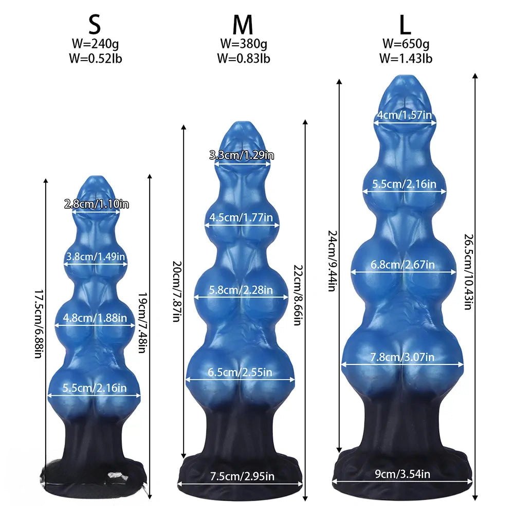 Beaded Knot Animal Dildo - Silicone Fantasy Knot Dildo