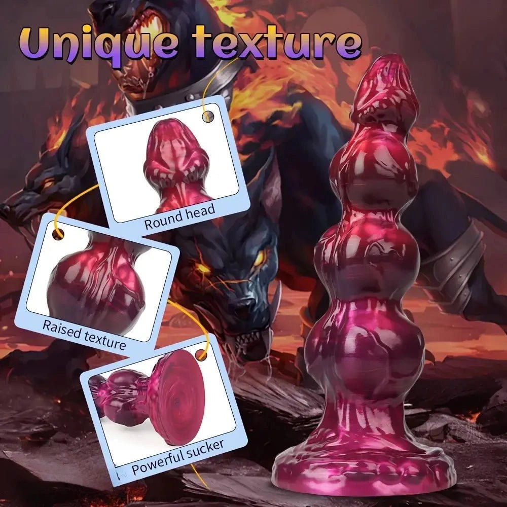 Beaded Knot Fantasy Dildo - Liquid Silicone Animal Dildo