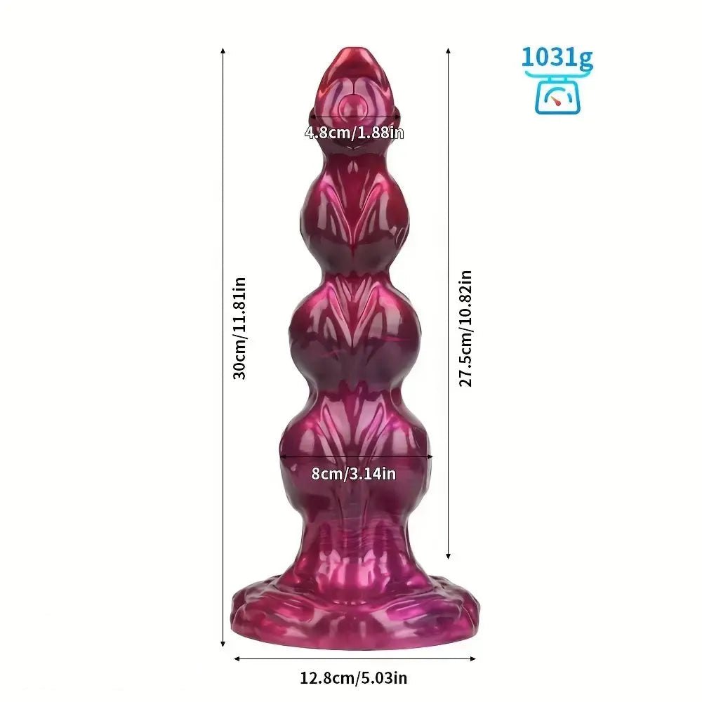 Beaded Knot Fantasy Dildo - Liquid Silicone Animal Dildo