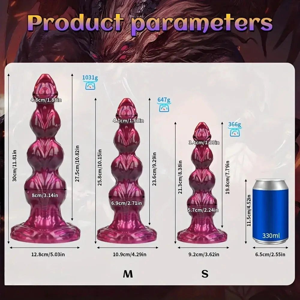 Beaded Knot Fantasy Dildo - Liquid Silicone Animal Dildo