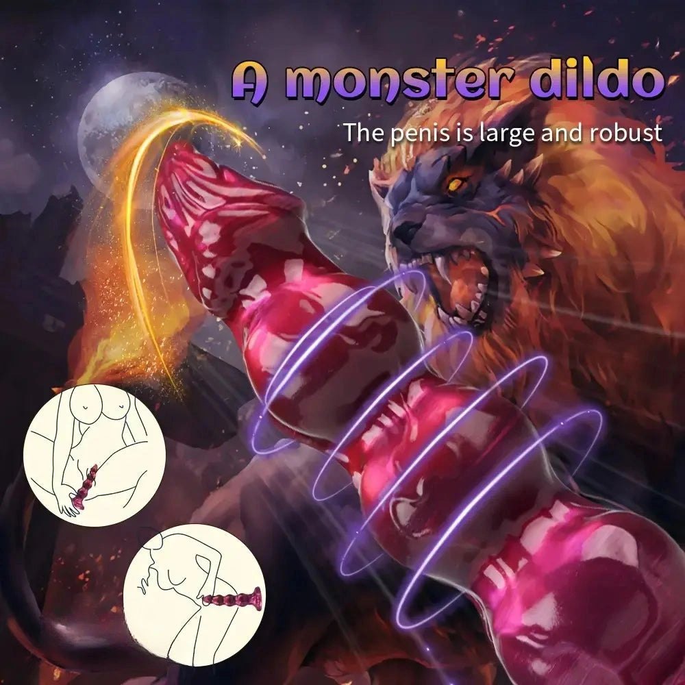 Beaded Knot Fantasy Dildo - Liquid Silicone Animal Dildo