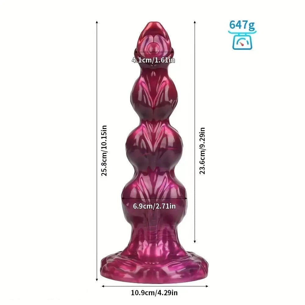 Beaded Knot Fantasy Dildo - Liquid Silicone Animal Dildo
