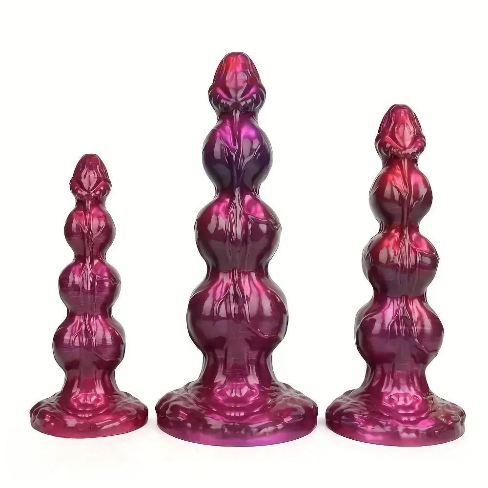 Beaded Knot Fantasy Dildo - Liquid Silicone Animal Dildo