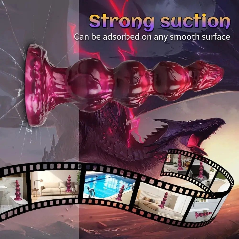 Beaded Knot Fantasy Dildo - Liquid Silicone Animal Dildo