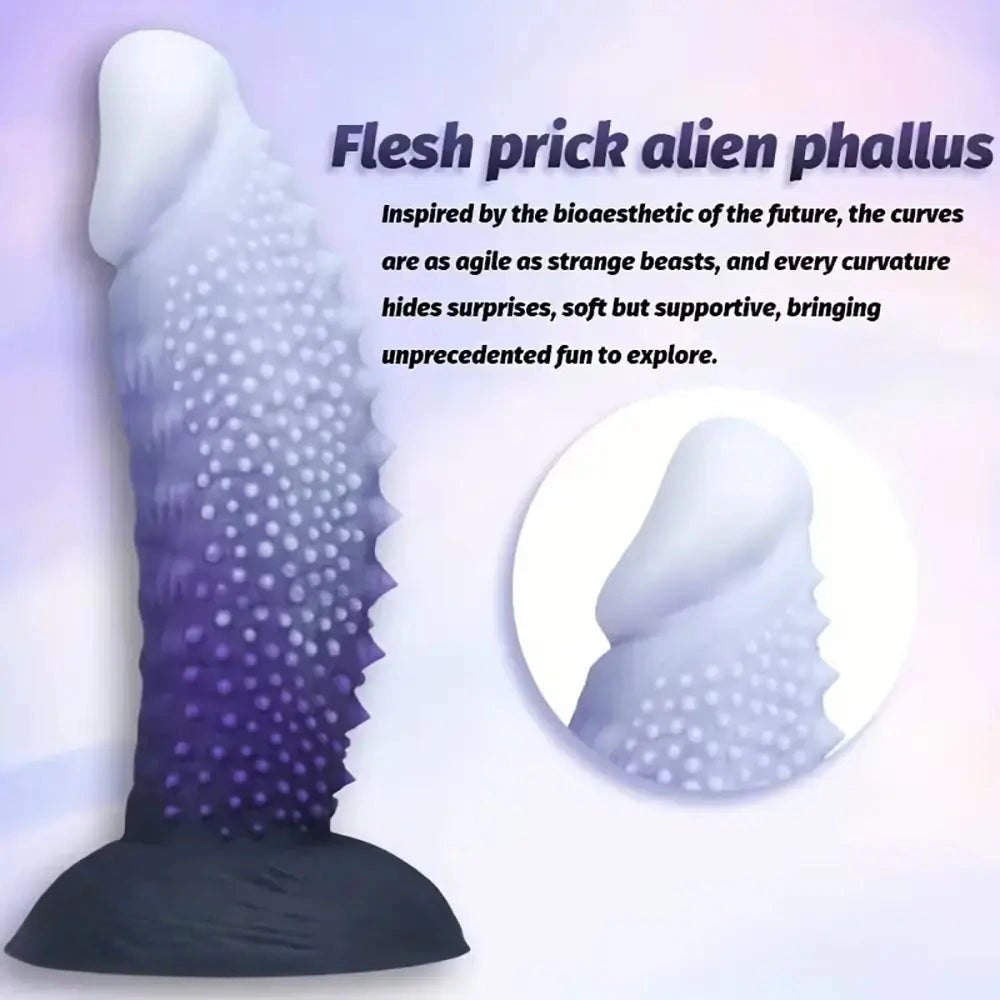Beaded Ombre Fantasy Dildo - Silicone Fantasy Dildo