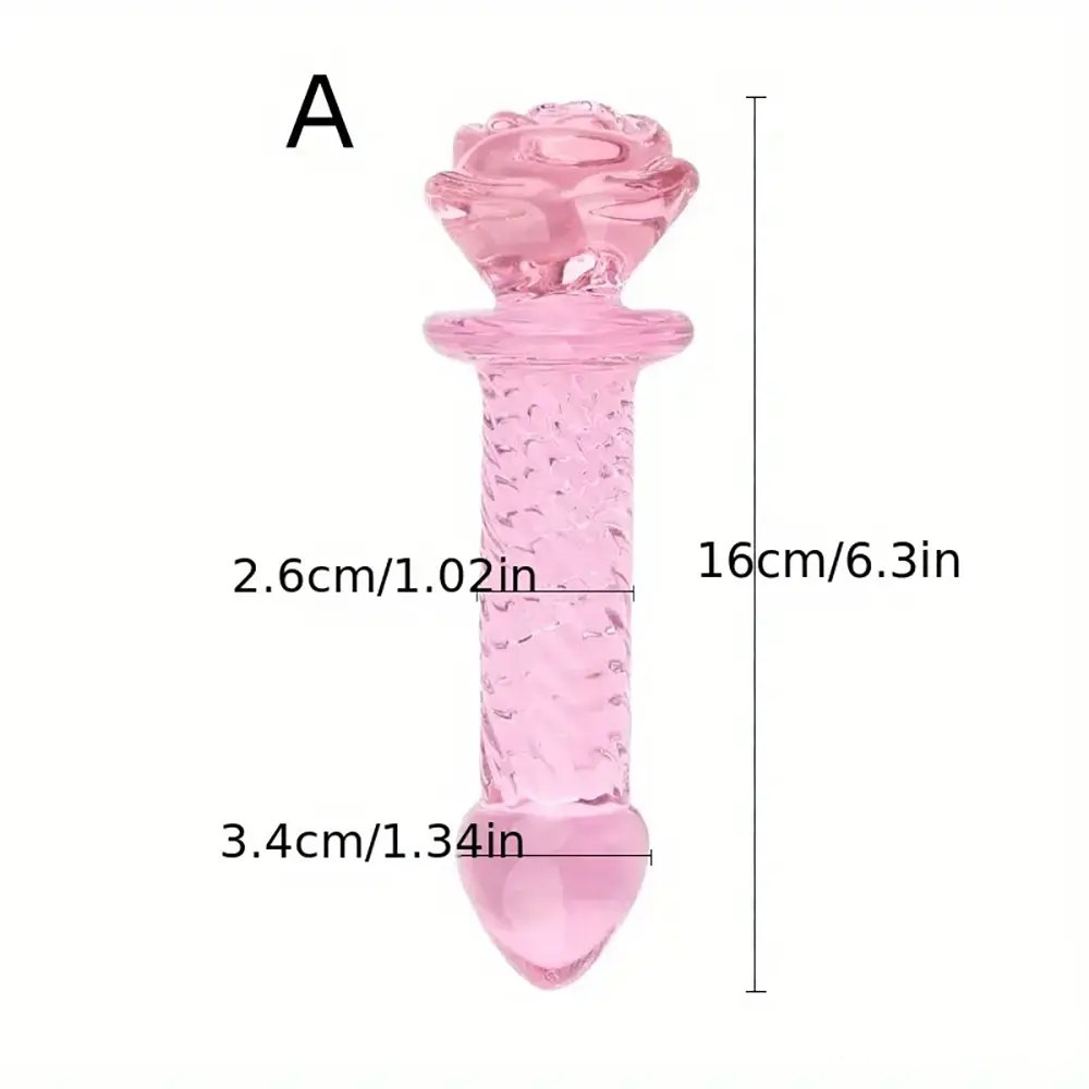 Beaded Pink Glass Dildo - Colorful Glass Crystal Dildo