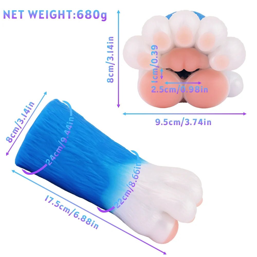 Bear Paw Masturbator Electric Blue - Male Masturbator Toy