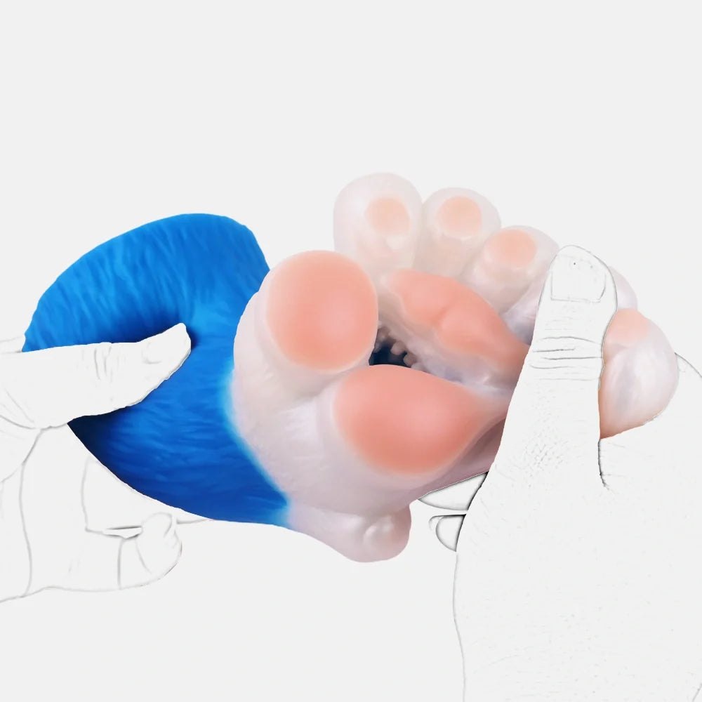 Bear Paw Masturbator Electric Blue - Male Masturbator Toy