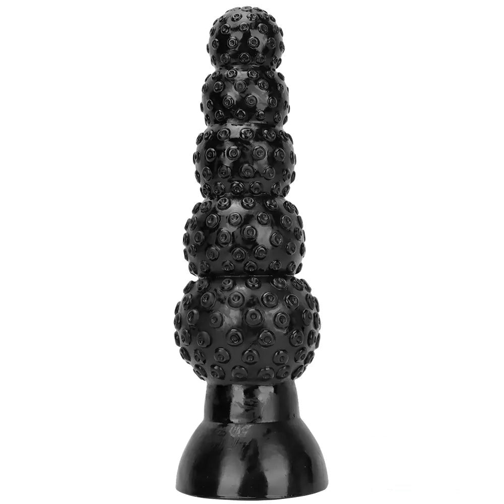 Big Beaded Anal Dildo Black - Realistic Dildo