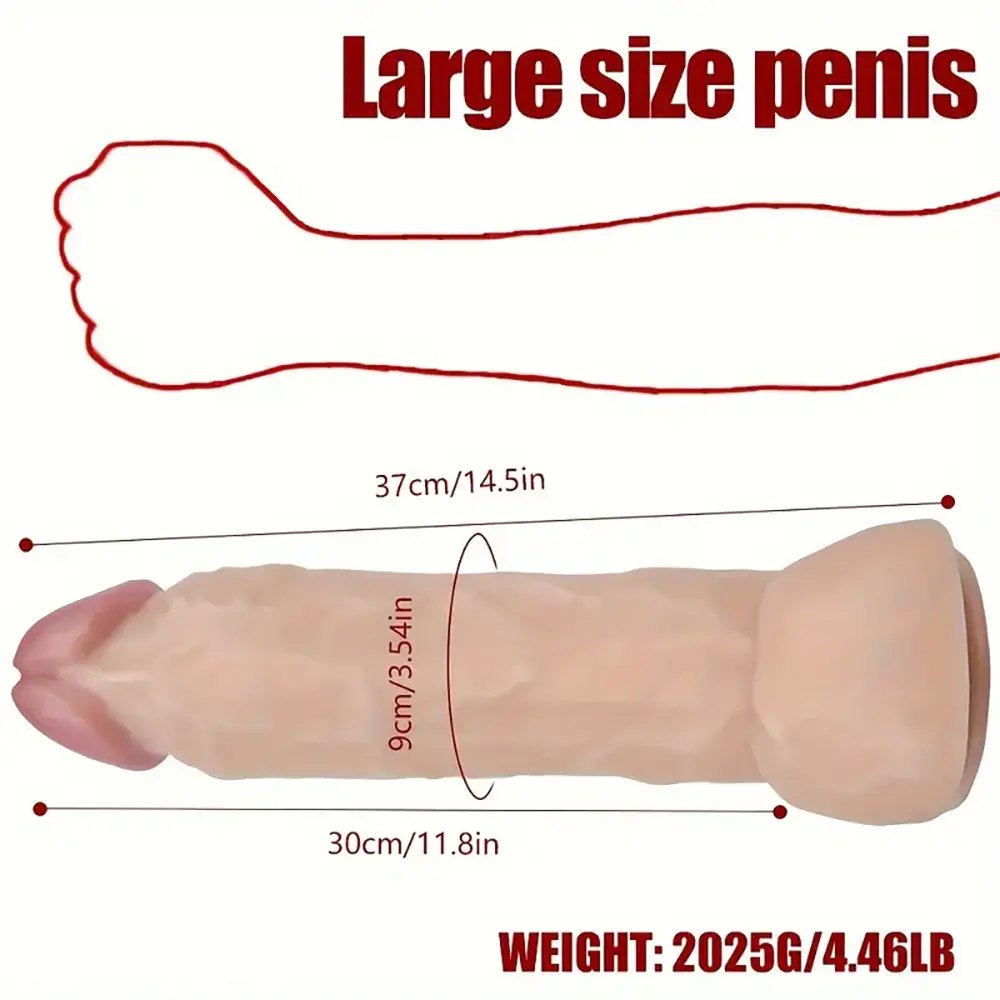 Big Head Realistic Dildo - Veined PVC Dildo 14.5in