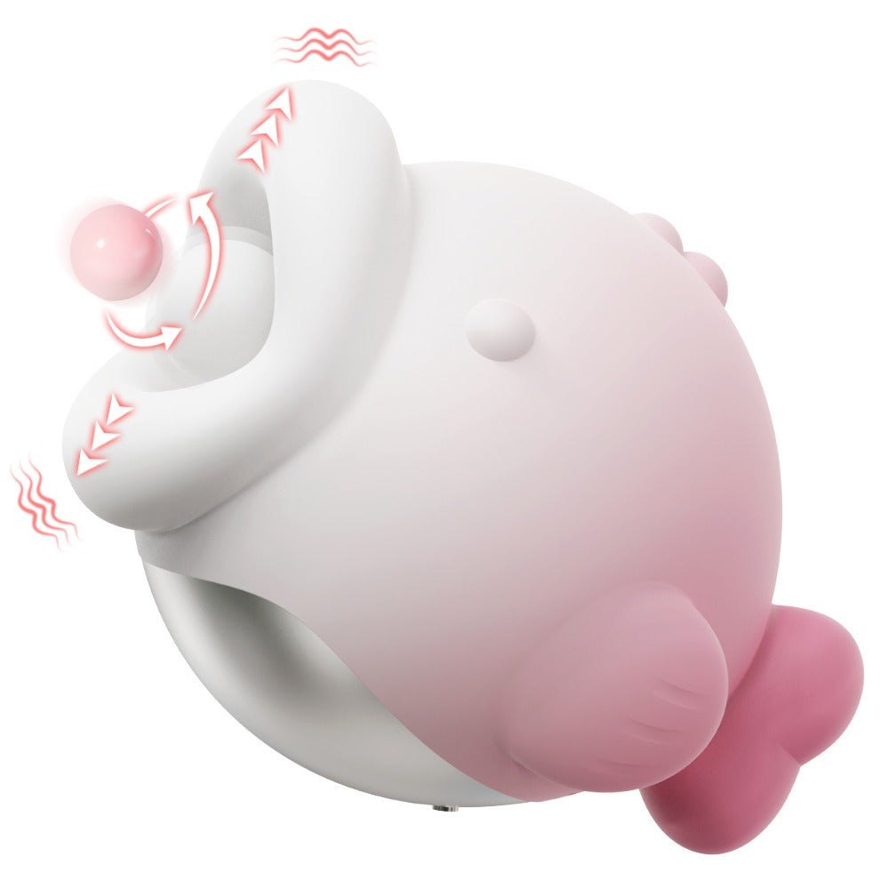 Big Mouth Fish Clit Stimulator - Clamping Rotation Vibrator