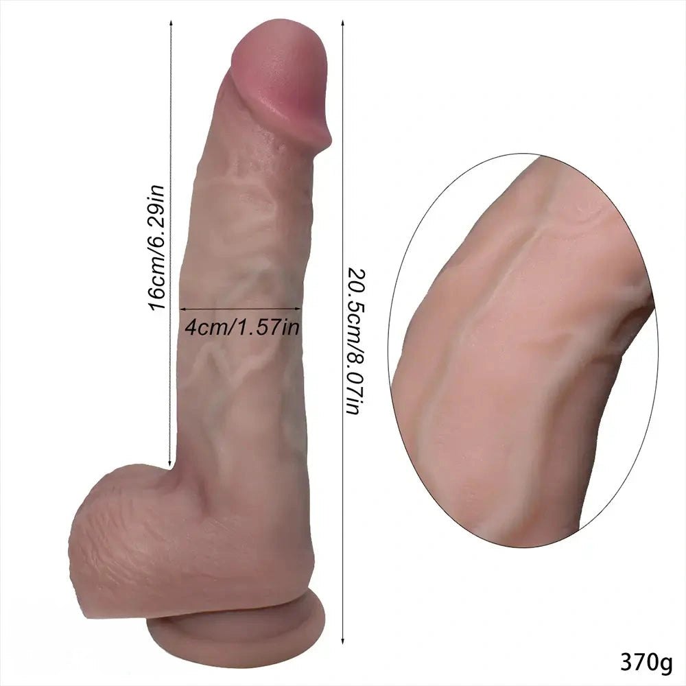 Big Realistic Silicone Dildo 8 In - Extra Long Silicone Dildo