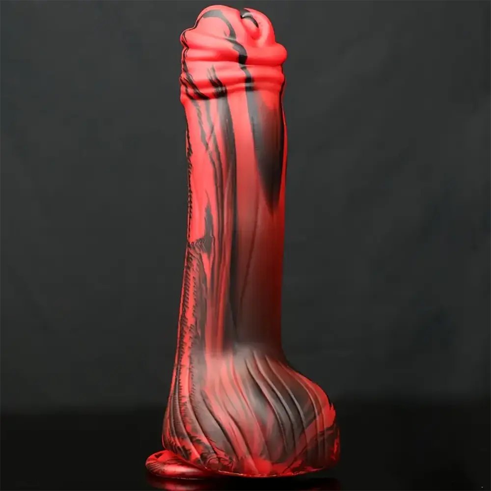 Big Ridged Horse Style Dildo - 9.96 in Knotted Animal Dildo