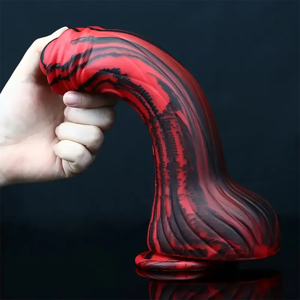 Big Ridged Horse Style Dildo - 9.96 in Knotted Animal Dildo