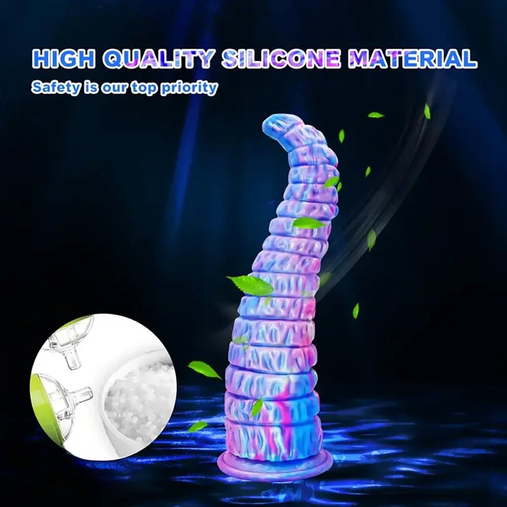Big Ridged Ombre Fantasy Dildo - Monster Dildo