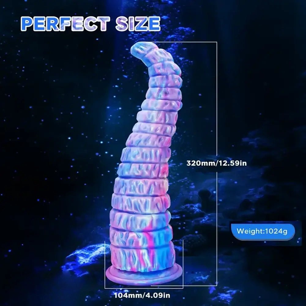 Big Ridged Ombre Fantasy Dildo - Monster Dildo