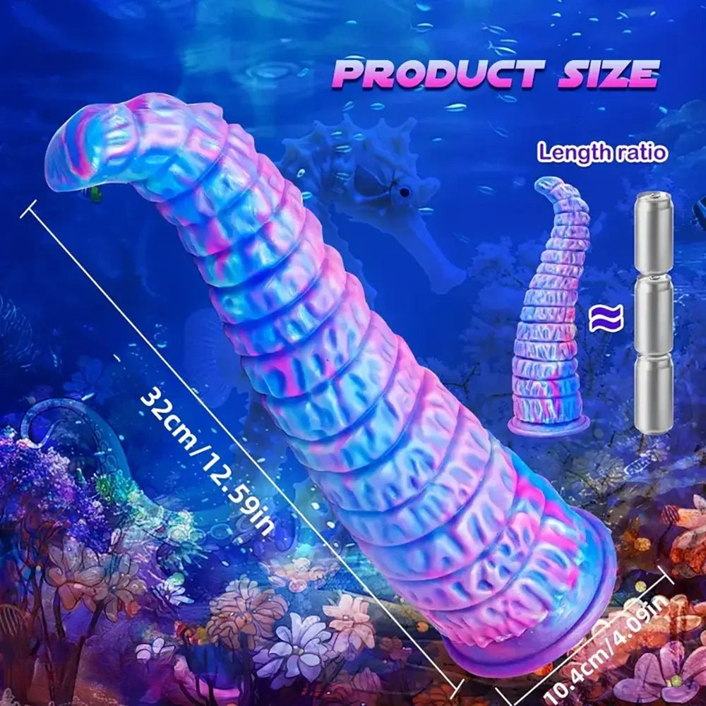 Big Ridged Ombre Fantasy Dildo - Monster Dildo