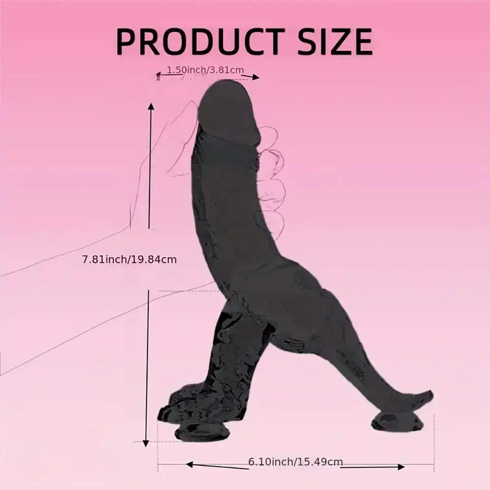 Black Dinosaur Suction Dildo - Big Fantasy Dildo